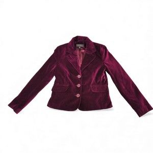 Cole Brook Purple Velvet Blazer - Women's M